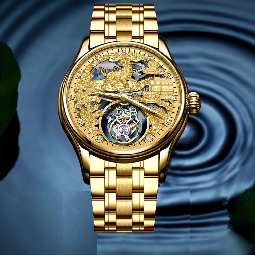 Zodiac Luxury Watch - AESOP Men's Zodiac Gold Tourbillon Mechanical