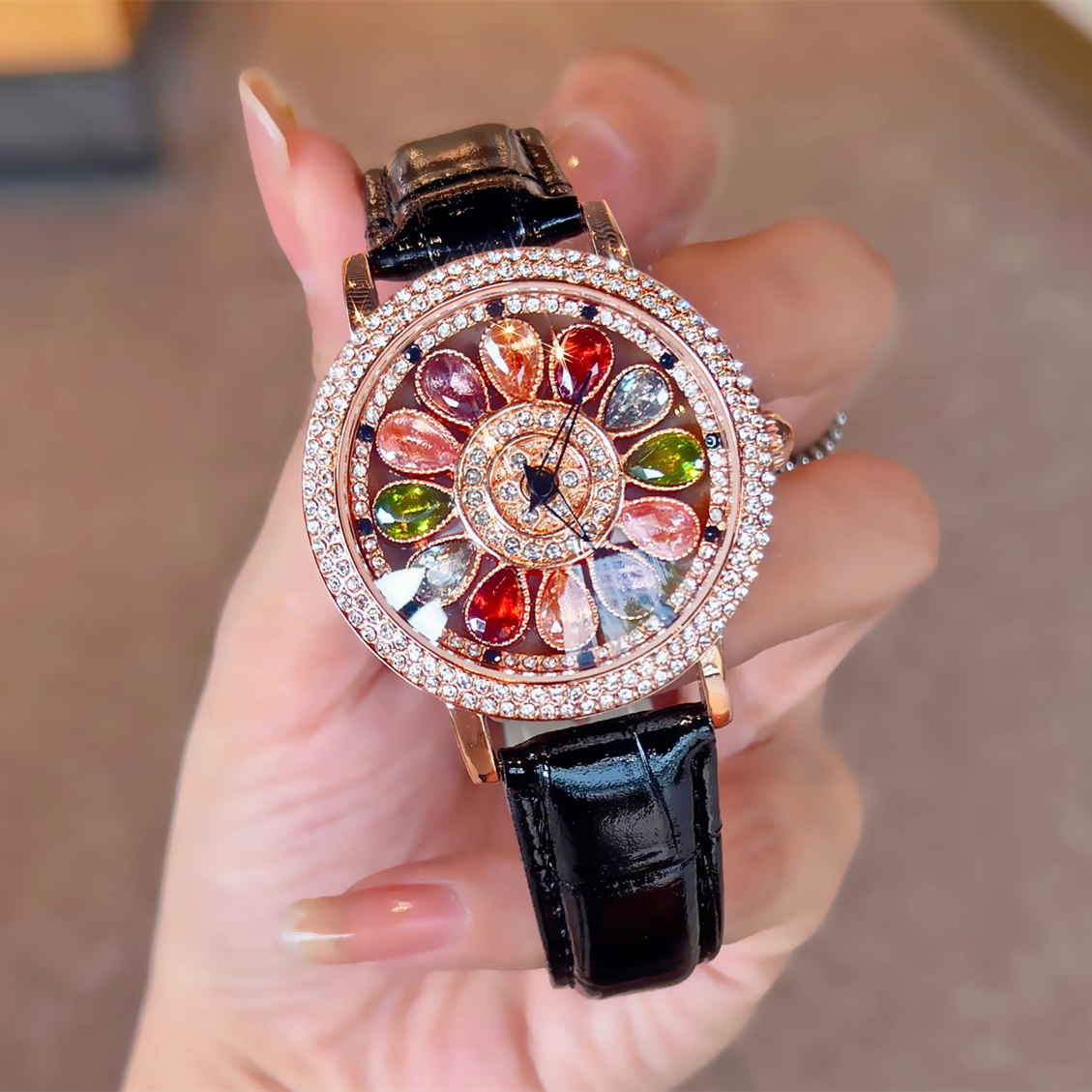 Quiet Luxury Watch - 1Pc Bling Rhinestone Women Quartz Watch