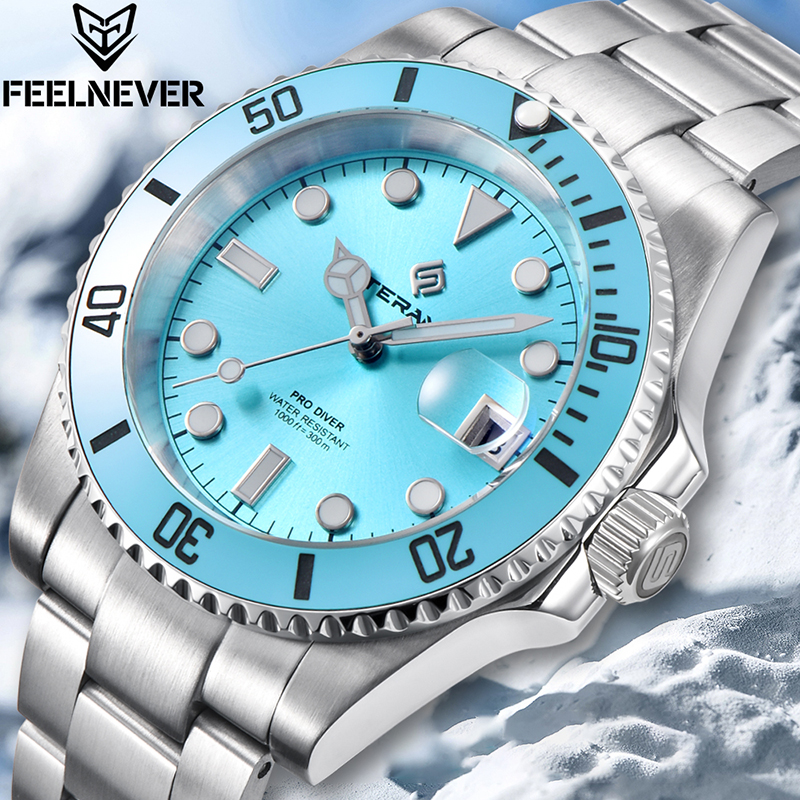 LIGE Top Brand Luxury Mens Wat - Diver Watch 300M avaliação e preço