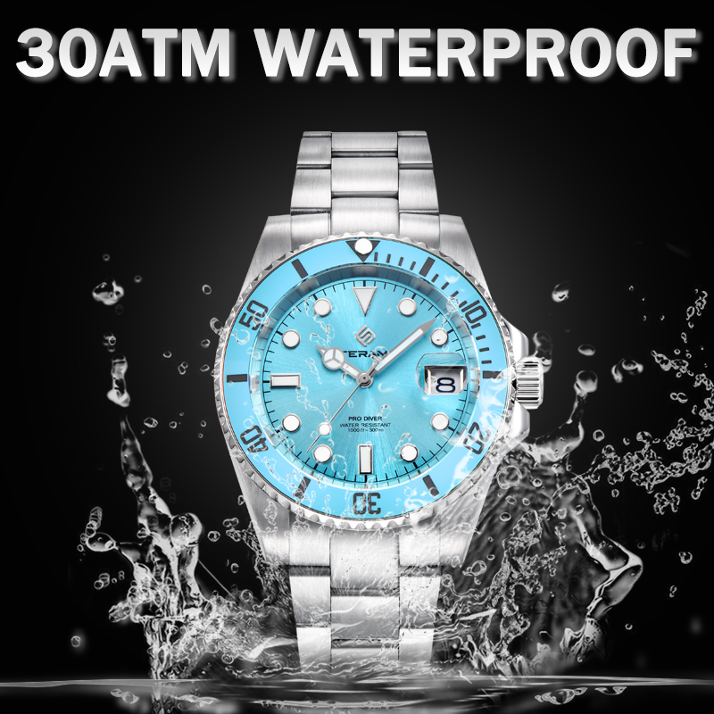 LIGE Top Brand Luxury Mens Wat - Diver Watch 300M avaliação e preço