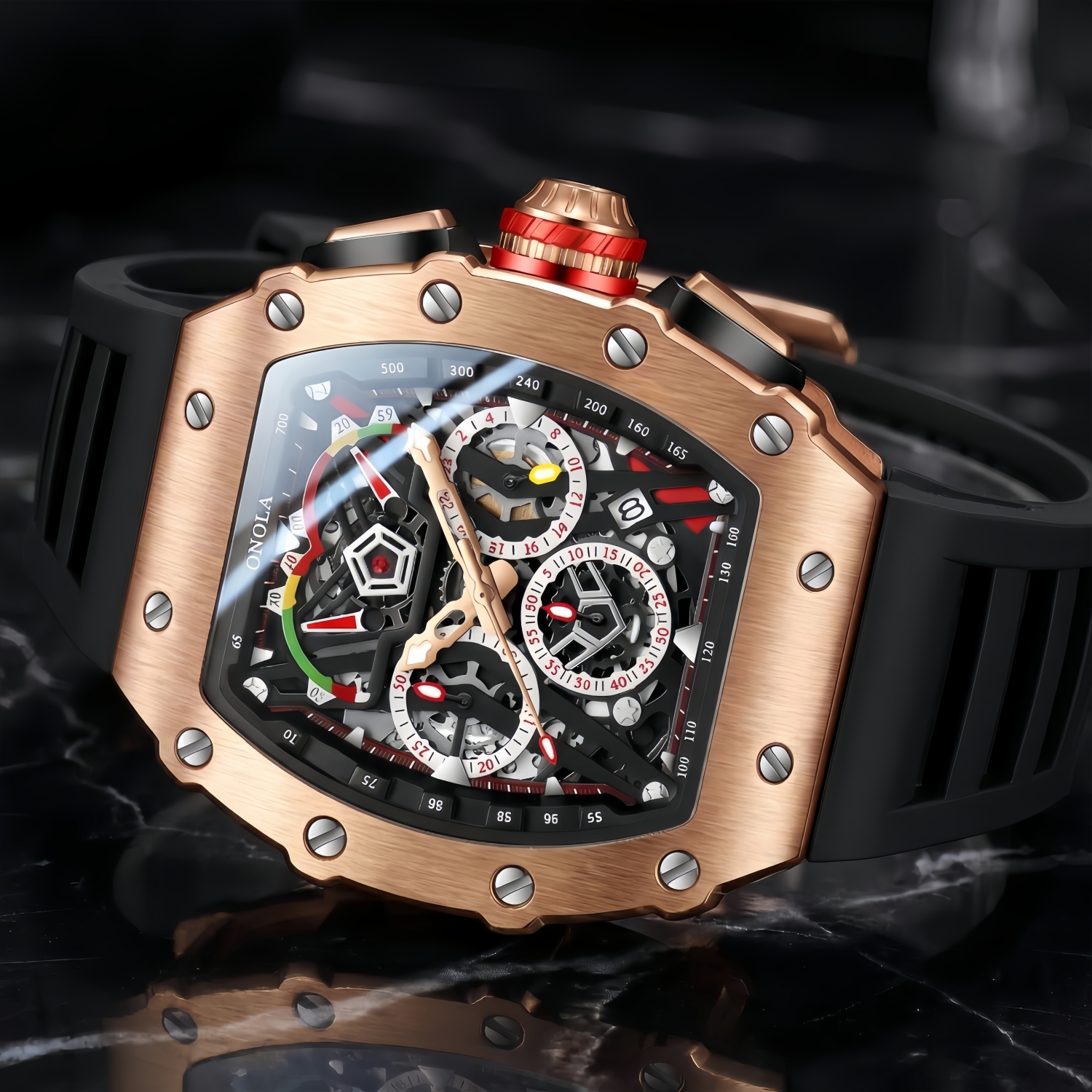 ONOLA 2021 Top Brand Watch Men - Luxury Watch Mockup avaliação e preço