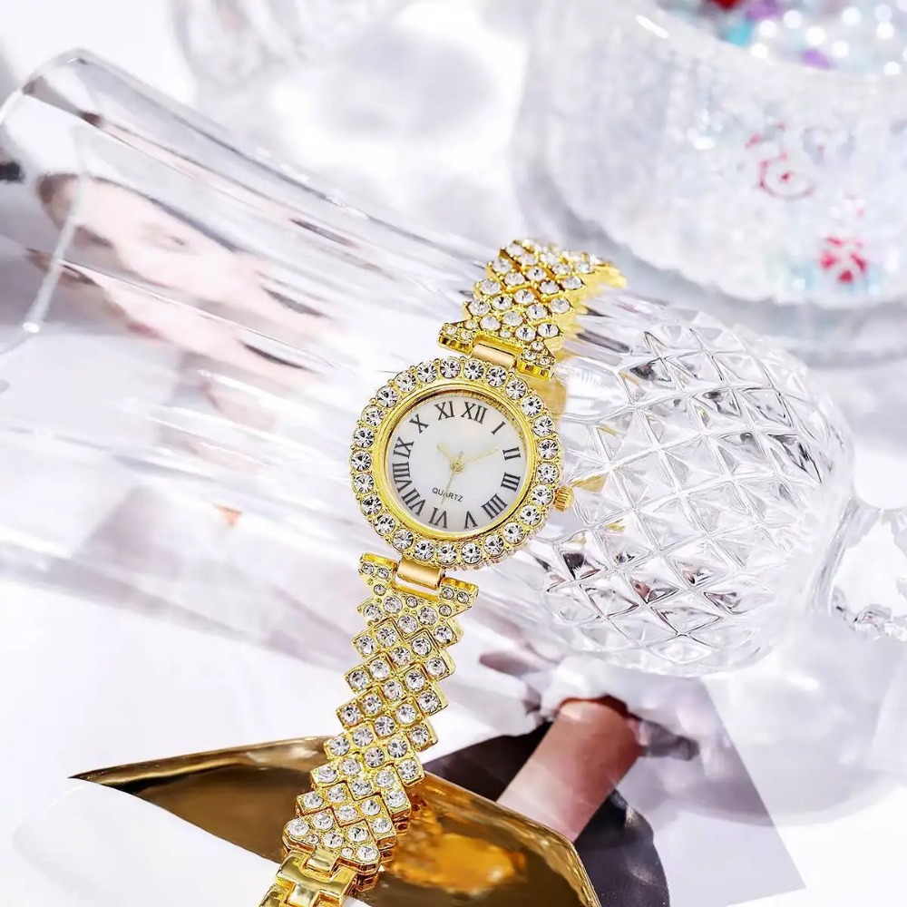 6PCS/Set Luxury Rhinestone Wom - Quiet Luxury Watch avaliação e preço