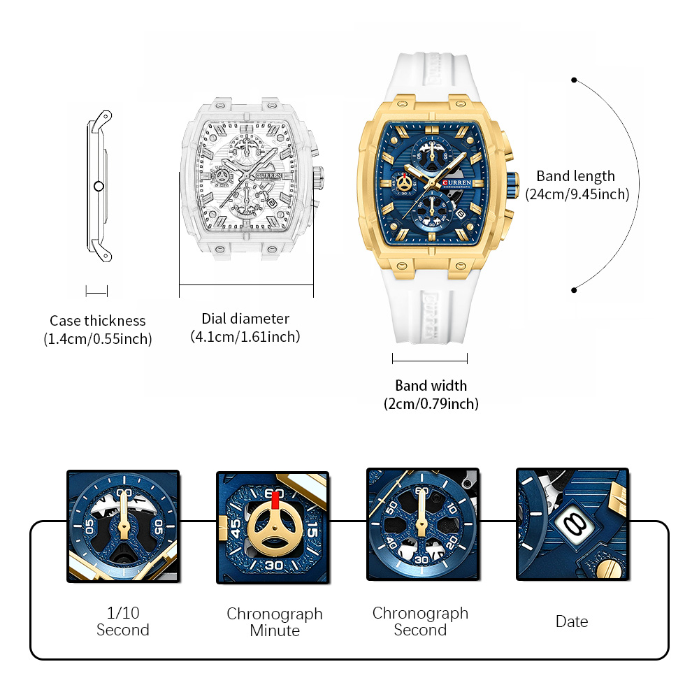 CURREN Luxury Vintage Watch fo - Luxury Watch Hand avaliação e preço