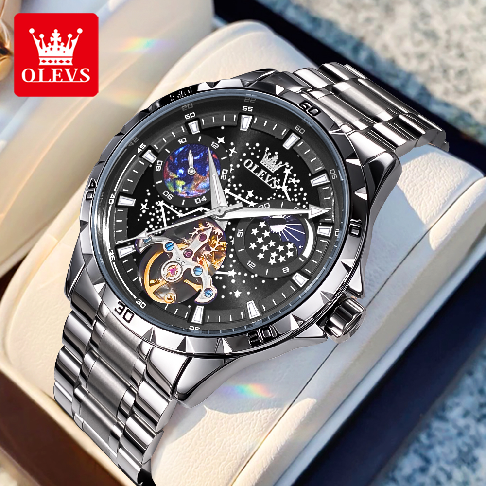 OLEVS 6689 Luxury Brand Moon P - Luxury Watch Mockup avaliação e preço