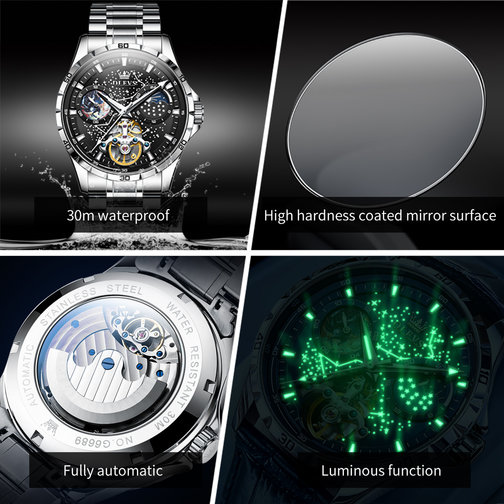 OLEVS 6689 Luxury Brand Moon P - Luxury Watch Mockup avaliação e preço