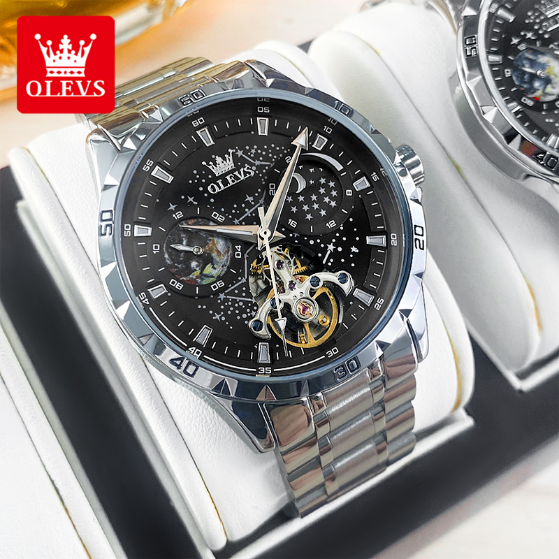 OLEVS 6689 Luxury Brand Moon P - Luxury Watch Mockup avaliação e preço