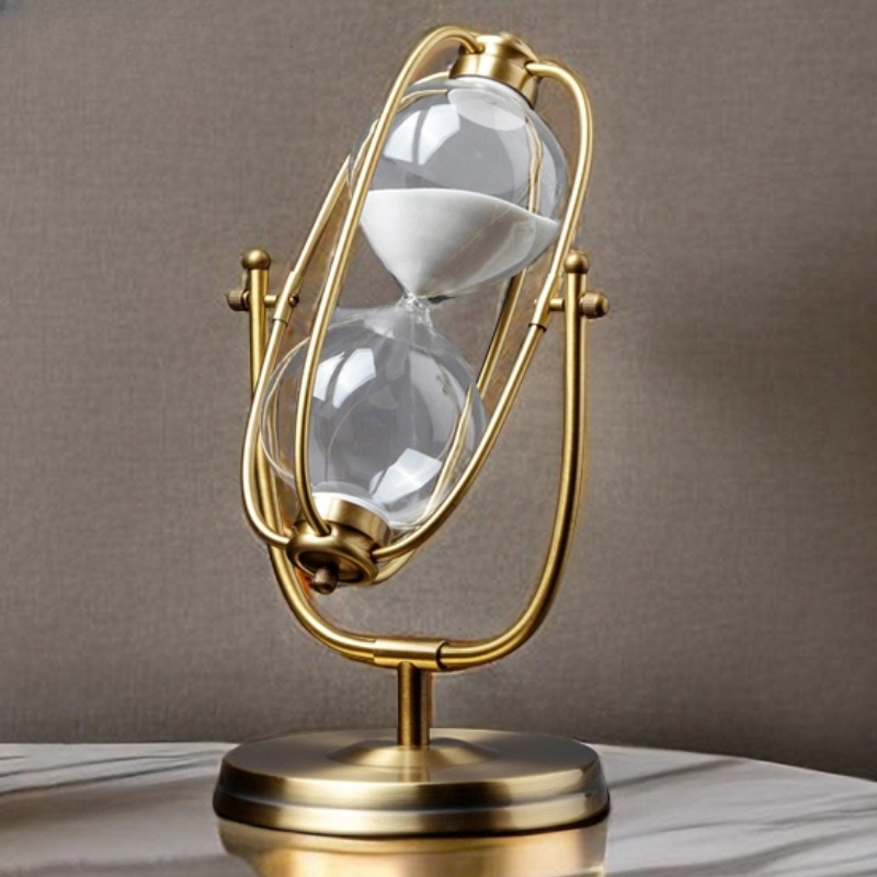 Glass Hourglass Ornament Golde - Table Watch Luxury avaliação e preço