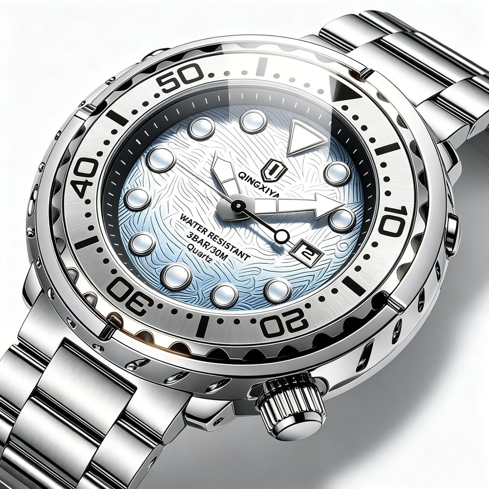 QINGXIYA Fashion Men Watch Top - Luxury Watch Mockup avaliação e preço