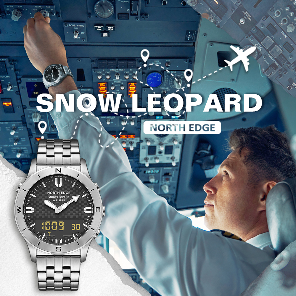 NORTH EDGE Men's Digital Watch - Diver Watch 300M avaliação e preço