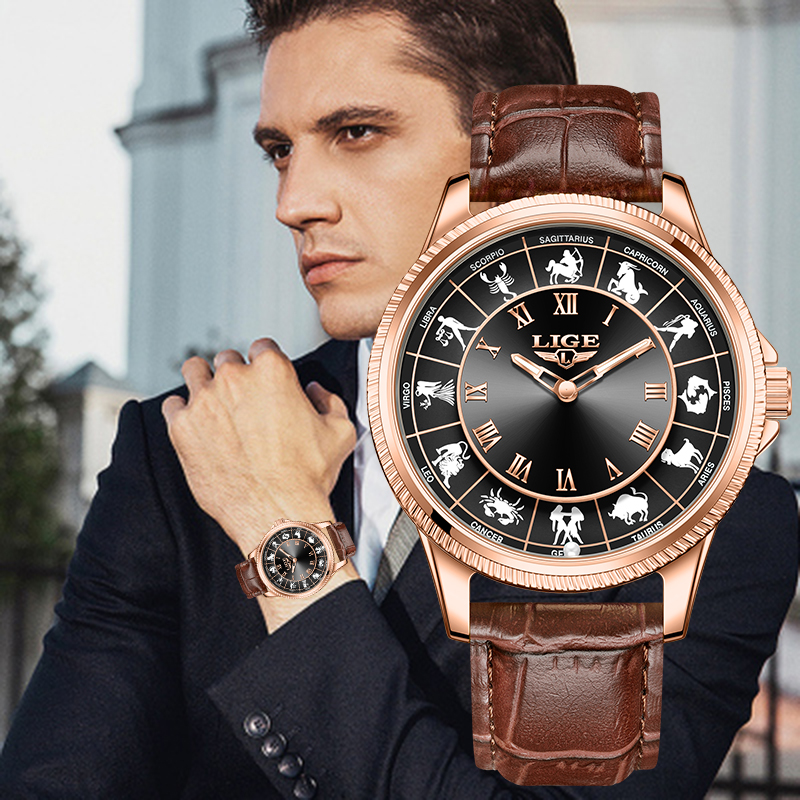 LIGE Fashion Luxury Constellat - Zodiac Luxury Watch avaliação e preço