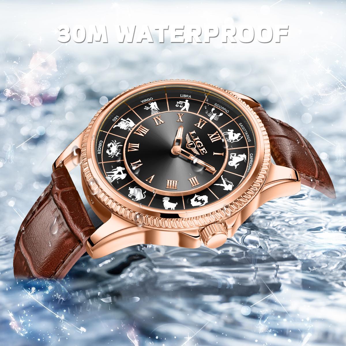 LIGE Fashion Luxury Constellat - Zodiac Luxury Watch avaliação e preço