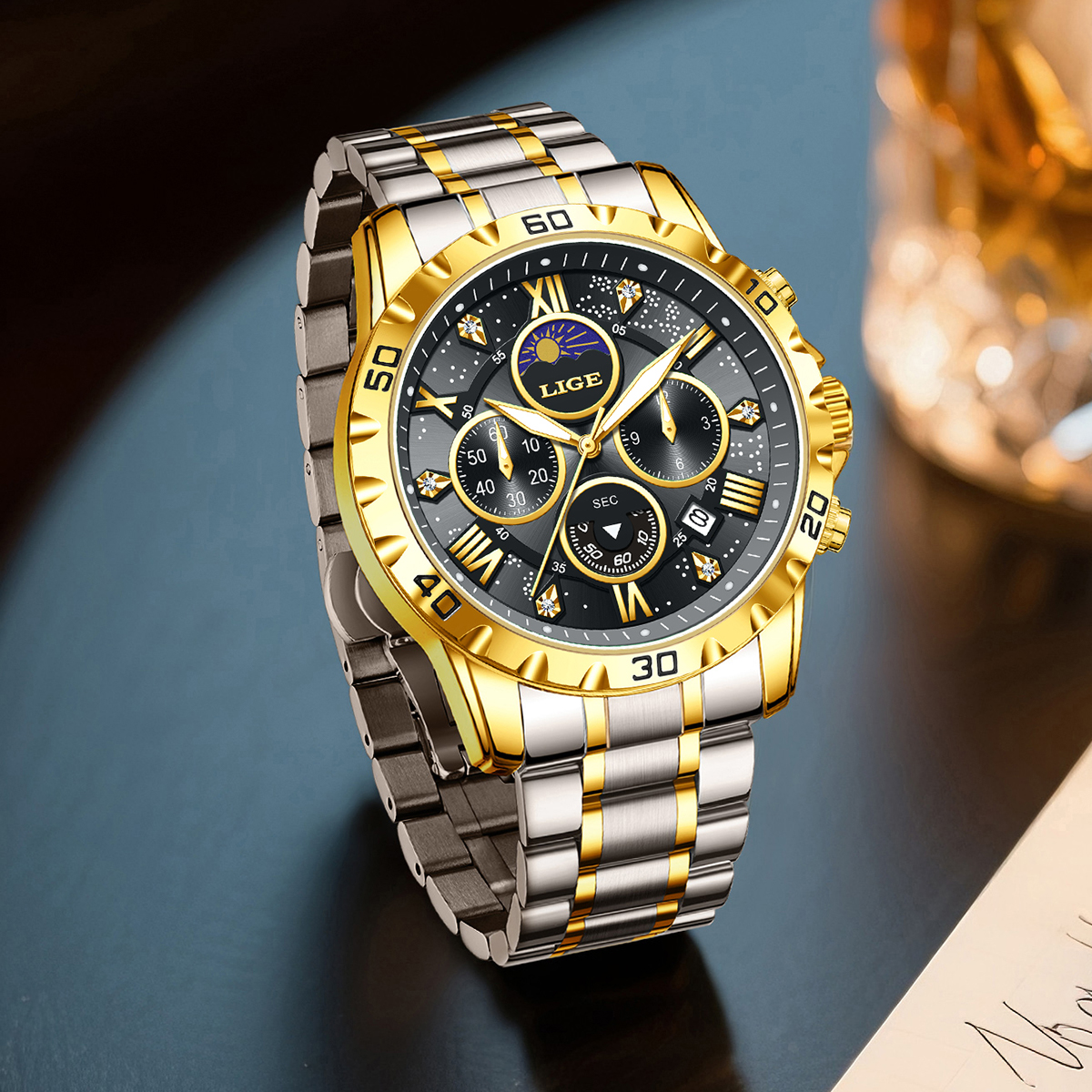 LIGE Top Brand Luxury Quartz M - Luxury Watch Hand avaliação e preço
