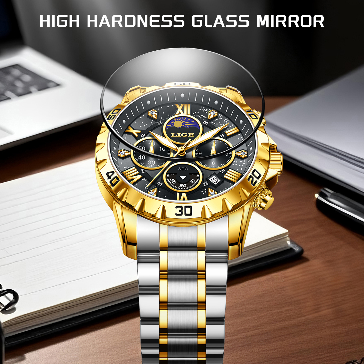 LIGE Top Brand Luxury Quartz M - Luxury Watch Hand avaliação e preço