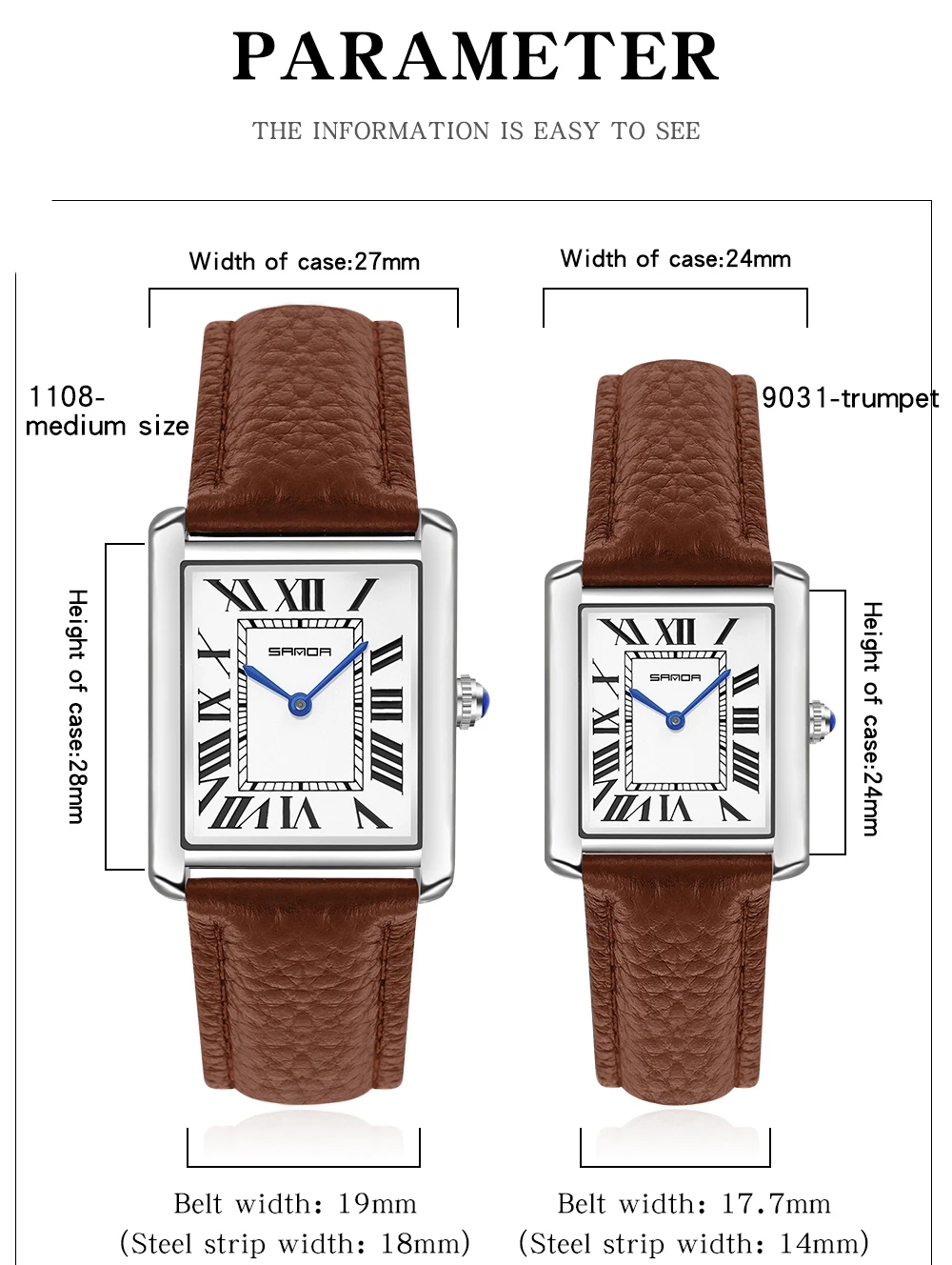 Sanda Rectangular Wrist Watche - Luxury Watch Mockup avaliação e preço