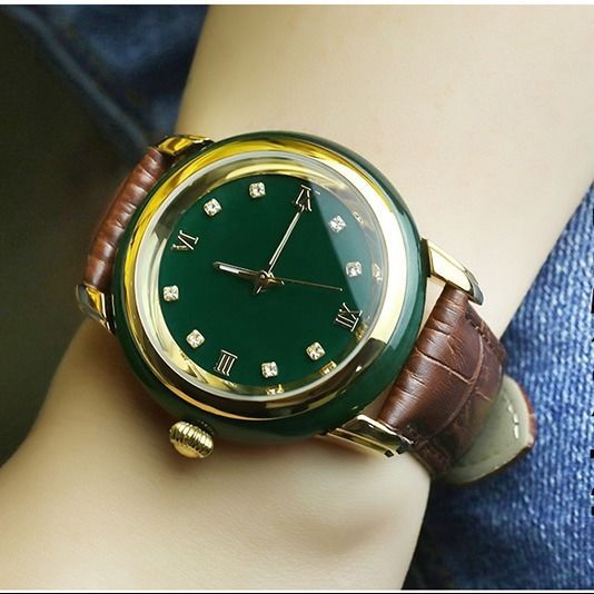 Vintage Green Jade Watch Diamo - Zodiac Luxury Watch avaliação e preço