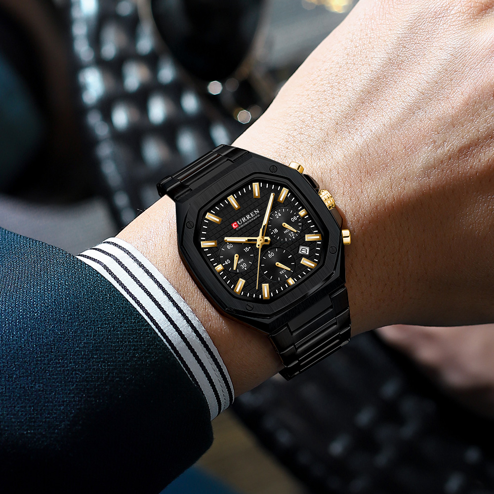 CURREN Luxury Square Chrono Wa - Luxury Watch Hand avaliação e preço