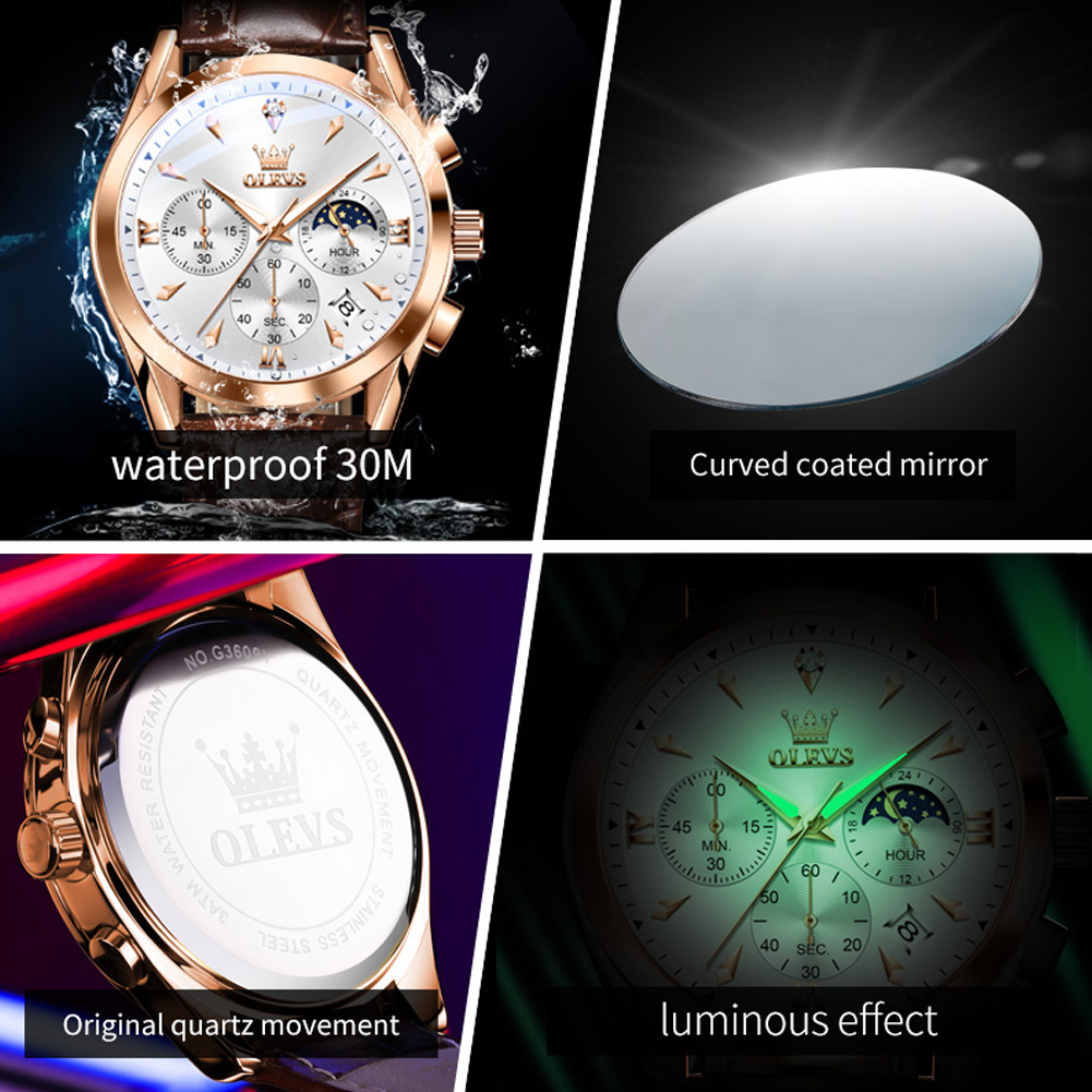 OLEVS Brand New Fashion Quartz - Luxury Watch Mockup avaliação e preço