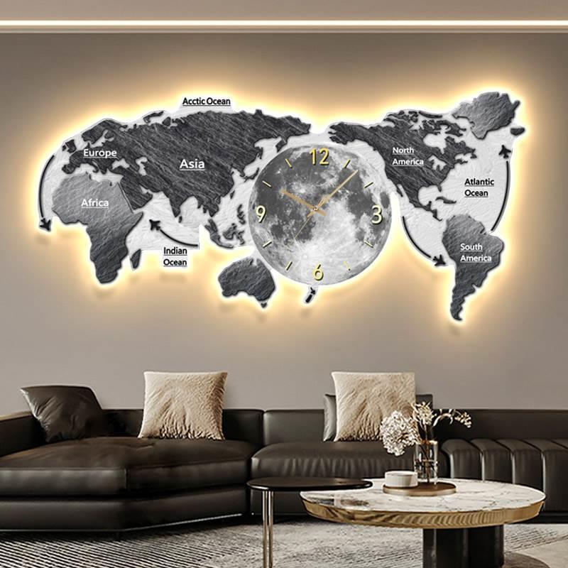 World Map Glowing Wall Clock L - Luxury Watch House avaliação e preço